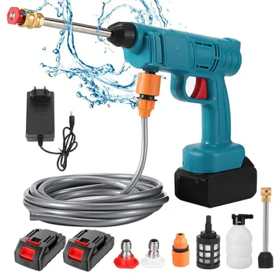 Produktbild von Pressure Cleaner Akku Druckreiniger 12tlg., Druckpistole Waschpistole mit Akku und Wasserschlauch 5 m, Reinigerpistole, für Auto, Haus,Rasen,Terrassen