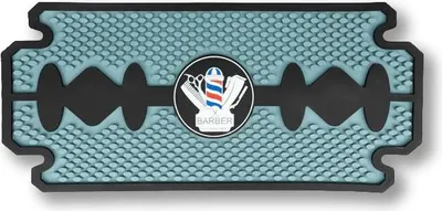 Obrázok produktu pre Protišmyková holičská podložka v tvare žiletky BDS Barber mat razor blade