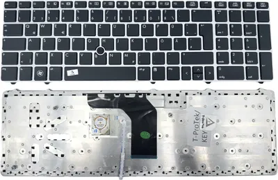 Image de FR - Clavier noir avec stick souris + cadre argenté compatible avec HP ProBook 6560b