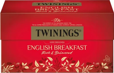 Image de Twinings Teebeutel 'English Breakfast Tea' 25 Btl.