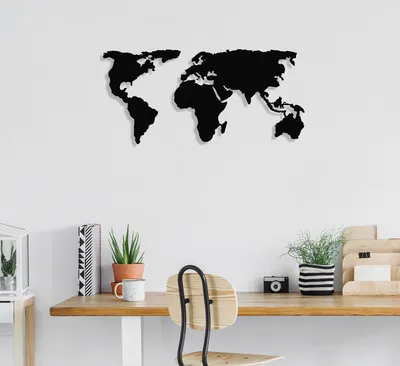 Immagine prodotto di Wallity, Dünya- TNL1912, Nero, Altre decorazioni per la casa, 125 x 60 cm, 100% metallo (Spessore: 1
