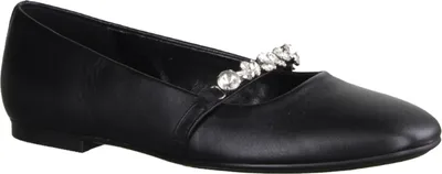 Produktbild von Gabor 64141-27 Damen Ballerina, Leder, Schwarz, Kristall-Zierspange - Damenschuhe Top Trends, Schwarz, leder (lammnappa), absatzh&oumlhe: 5 mm