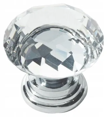 Produktbild von AMIX GKS002 Kristall Möbelknopf Chrom Ø 31 mm