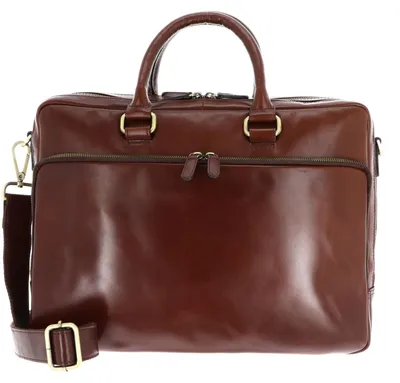 Imagen del producto de LEONHARD HEYDEN Cuero maletín bolsa de ordenador portátil con compartimento para ordenador portátil Cambridge RV-Aktenmappe 3 Fächer 5262 Rotbraun marrón oscuro