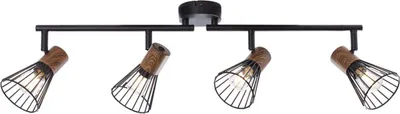 Produktbild von Deckenspot 4-flammig HxL 18x60,5 cm holz dunkel/schwarz/matt
