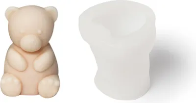 Produktbild von Silikon-Kerzenform, kleiner Teddybär, 60 x 57 x 71 mm