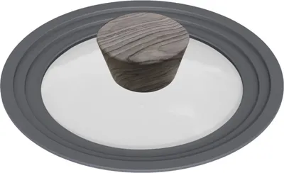Zdjęcie produktu dla Szklana pokrywka do garnka Uniwersalna pokrywka Ergonomiczny uchwyt o wyglądzie drewna do wszystkich rodzajów kuchenek 20-22-24 cm