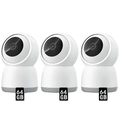 Produktbild von 3X Überwachungskamera Innen 1080p WiFi IP Sicherheitskamera mit Bewegungserkennung Nachtsicht Zwei-Wege-Audio, Baby Monitor Haustier Kamera 64GB