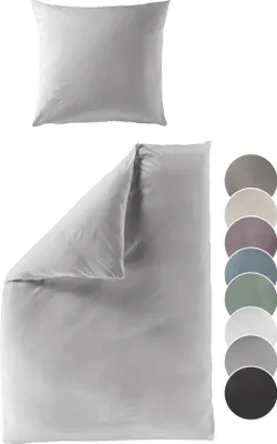 Produktbild von liebling - Satin Bettwäsche, silber grau, 1 x Bettbezug 220 x 240 cm + 2 x Kissenbezug 40 x 80 aus 100% seidig weicher Baumwolle