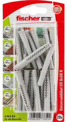 Produktbild von fischer Universaldübel UX 6x50 R K, Dübel, (20 Stück)