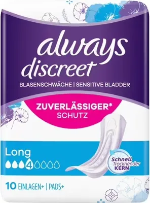 Image de Always Discreet Protège-slips Incontinence Long 10 serviettes