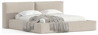 Produktbild von Polsterbett DreamLux Noble 200 x 200 cm mit Lattenrost und Bettkasten Stoff Windsor 5, KI-generiertes Bild