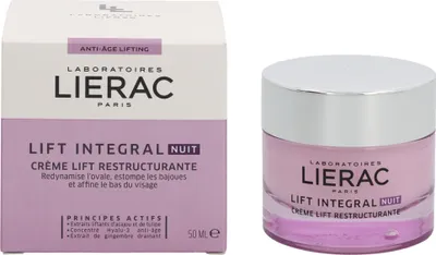 Produktbild von Lierac Lift Integral Sculpting Cream, Nachtcreme, Frauen, Gesicht, Anti-Aging, Fülleffekt, Anheben, Aufpolsterung, Revitalisierend, Glättend, 50 ml, Ingwer, Hyaluronsäure