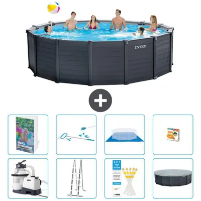 Produktbild von Graphite Panel Pool Rund - 478x124 cm - 9-teilig  S647