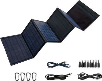 Produktbild von Denver PPS-42000 Tragbare Powerstation mit Solarpanel – 42000mAh, 155Wh, LED Lampe, USB & QC 3.0