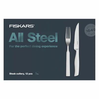 Produktbild von Fiskars Steakbesteck Set 12 Teile Ganzstahl