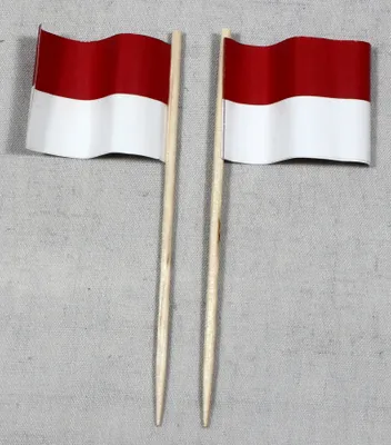 Produktbild von Party-Picker Flagge Indonesien Papierfähnchen in Spitzenqualität 25 Stück Beutel