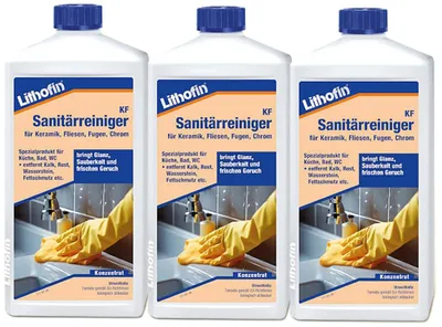 Produktbild von Lithofin KF Sanitärreiniger 3 x 1 Liter