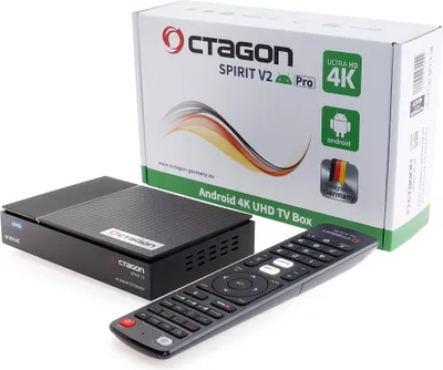 Produktbild von Octagon SPIRIT PRO V2 4K UHD HDR10+ Android TV OTT IP Media Streaming Box