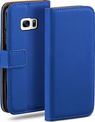 Produktbild von moex® Book Case kompatibel mit Samsung Galaxy S7 - Hülle 360 Grad klappbar, Blau