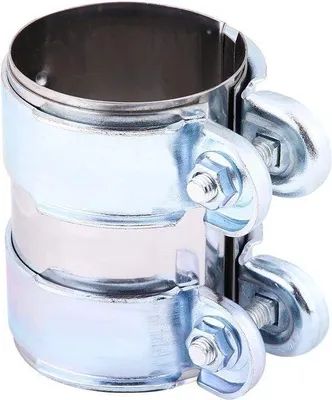 Immagine prodotto di Sistema di scarico per auto in acciaio inossidabile da 25 pollici - Lucido e resistente - Raccordo per scarico turbo - Raccordo per tubo di smorzamento - Con bulloni