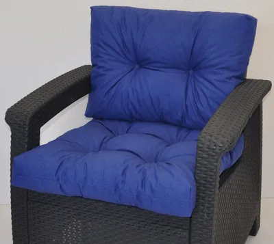 Produktbild von Kissen / Polster für PE - Rattanmöbel , Set Sitz + Rücken , Colore blu marino (dunkelblau)