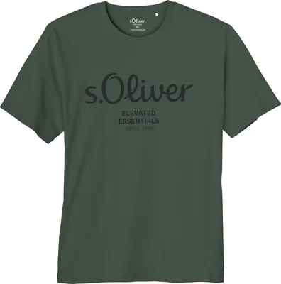 Produktbild von s.Oliver Übergrößen T-Shirt oliv Logo-Frontprint