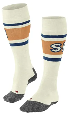 Productafbeelding van FALKE Dames skisokken SK2 Intermediate Logo Wit, wol, functioneel materiaal, warm