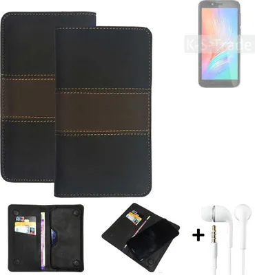 Produktbild von K-S-Trade Handyhülle + Kopfhörer kompatibel mit Gigaset GS3 Schutzhülle Walletcase Bookstyle Tasche Schutz Case Hülle Wallet Cover Kunstleder