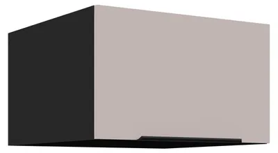Produktbild von Aufsatzschrank Hochschrank 60 cm Küche ARONA Kaschmir beige + Schwarz matt Küchenzeile Küchenblock