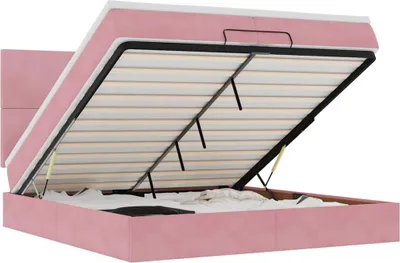 Produktbild von vidaXL Ottoman-Bett mit Matratzen Rosa 200x200 cm Samt