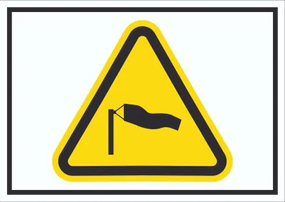 Produktbild von Schild Warnung starker Wind Symbol A0 (841x1189mm)