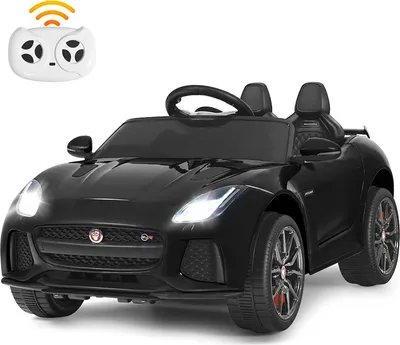Produktbild von 12V Kinderauto Elektroauto Jaguar F-Type mit 2,4G Fernbedienung & Musik & LED-Licht & Hupe (Schwarz)