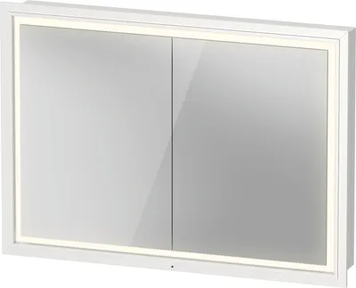 Image de Duravit L-Cube armoire de toilette avec éclairage LED, 2 portes, Touch-LED, prise F, 1000x155x700mm, blanc, LC7652018180000