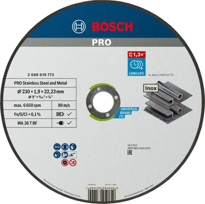 Produktbild von PRO Stainless Steel and Metal Trennscheibe, 230 x 1.9 x 22.23 mm, gerade