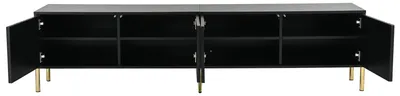 Produktbild von TV-Lowboard – TV-Möbel – TV-Schrank – TV-Kommode – Mediamöbel – Modern, matt schwarz – 190x38x48 cm
