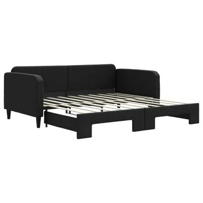 Immagine prodotto di vidaXL Letto da giorno allungabile nero 90x190 cm tessuto