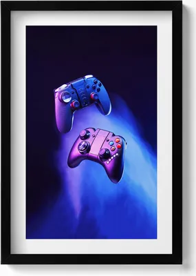 Produktbild von Konsolenpads für Gamer– Wandbild mit Rahmen – Gerahmtes Bild  – Wanddekoration – 40x60 cm –  Schwarz