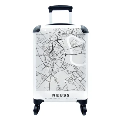 Produktbild von MuchoWow® Koffer Handgepäck Trolley Rollkoffer Kleine Reisekoffer mit 4 Rollen - Karte - Neuss - Karte - Deutschland - Cabin Size < 55x40x23 cm & 55x40x20 cm - Fotokoffer - Kabinenkoffer - Boardgepäck - Reise-Box - Reisekoffer - Reisegepäck - Koffer mit Bild - Trolley für Kinder
