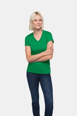 Produktbild von HAKRO Classic V-Shirt Damen 126 kellygrün, 3XL