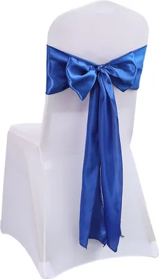 Obrázok produktu pre CANDeal 10-dielna sada saténových stoličiek Sashes Bows pre svadobnú recepciu - univerzálne stoličky späť kravaty, bez poťahov na stoličky (kráľovská modrá)