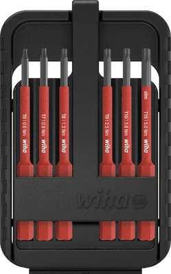Produktbild von Wiha Bit Set slimBit electric, 6 Stück(e), Torx, T10, T15, T6, T7, T8, T9, 135 g