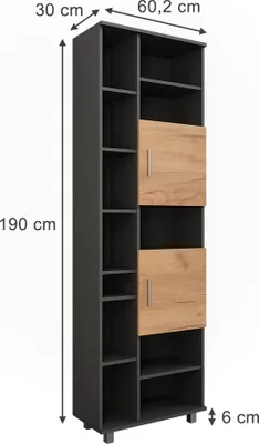 Immagine prodotto di Mobile alto Vicco Ilias Antracite/Rovere dorato 60.2 x 190 cm, Model 54757