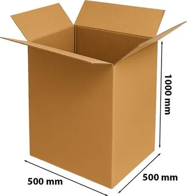 Zdjęcie produktu dla Karton Pudełko Kartonowe KLAPOWY 500x500x1000mm KRAFT 5-warstwowy DUŻE Pudło