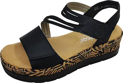 Image de Sandales Rieker pour femmes, couleur noire, modèle décontracté