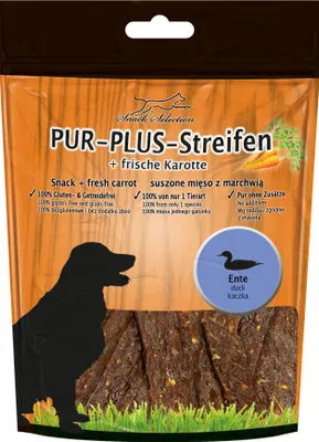 Produktbild von Schecker Hausnack - PUR Plus Kaustreifen Ente + Karotte - getreidefrei - weich und teilbar