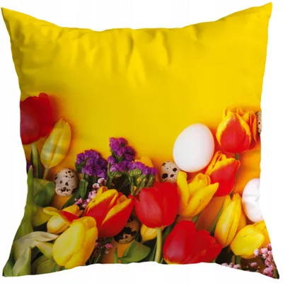 Produktbild von HomeView Dekorativer Kissenbezug Frühling Blumen Tulpen 45x45cm