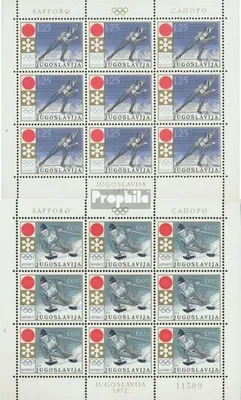 Produktbild von Briefmarken Jugoslawien 1972 Mi 1447Klb-1448Klb Kleinbogen (kompl.Ausg.) postfrisch Olympische Winterspiele