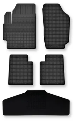Productafbeelding van Rubberen automatten + tunnelmat voor Hyundai i20 I 2008-2014 (hatchback) – 5-delig, zwart, op maat – Wielganizator Semi-Universal