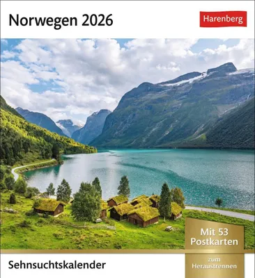 Produktbild von Norwegen Sehnsuchtskalender 2026 - Wochenkalender mit 53 Postkarten